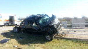 Photo of SUV Rollover accident with ambulance