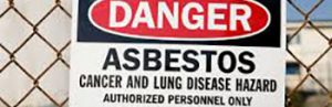 Photo of an asbestos warning sign
