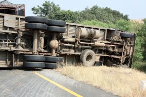 Photo of An upturned truck of a highway accident